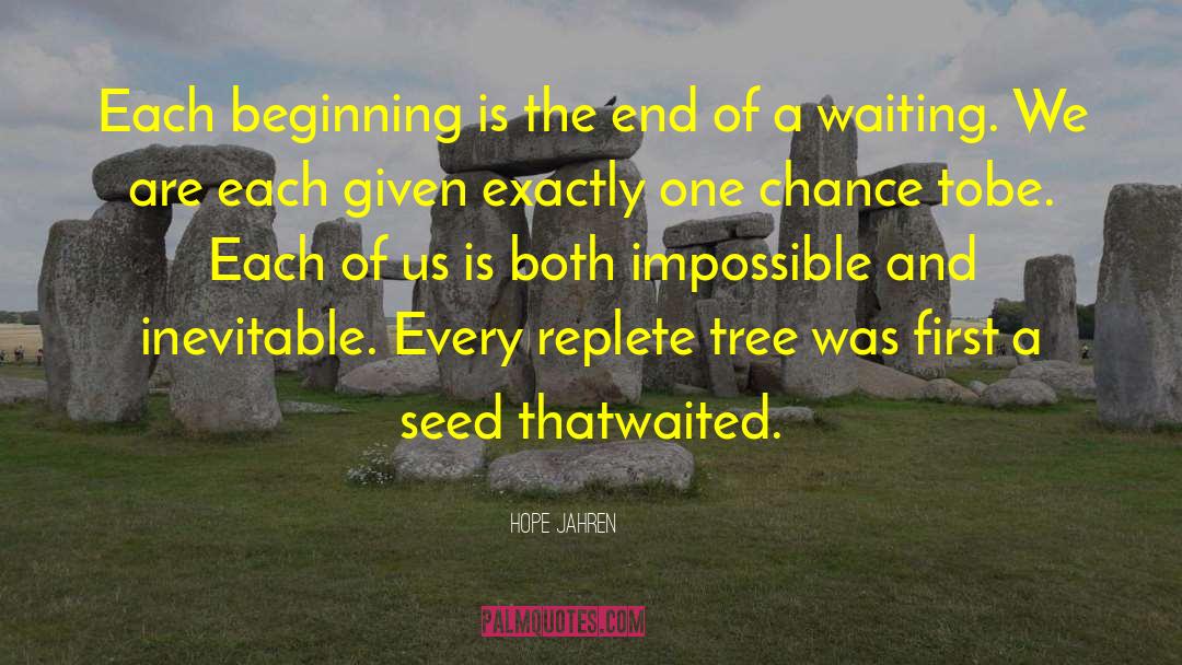 Hope Jahren Quotes: Each beginning is the end