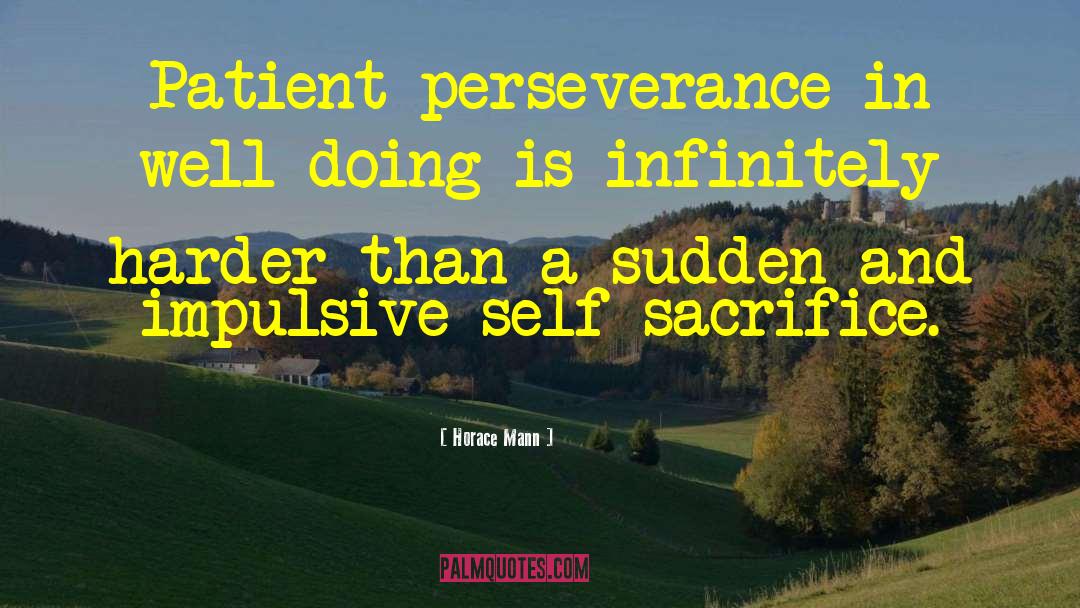 Horace Mann Quotes: Patient perseverance in well doing