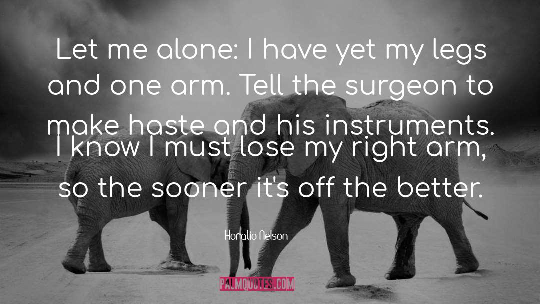 Horatio Nelson Quotes: Let me alone: I have