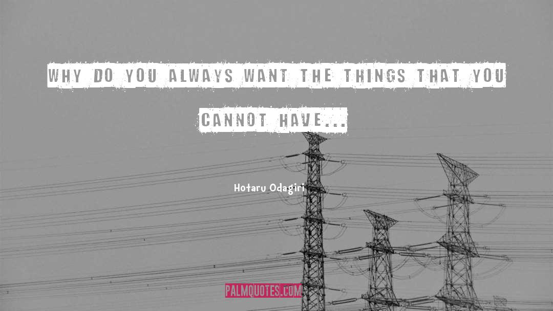 Hotaru Odagiri Quotes: Why do you always want