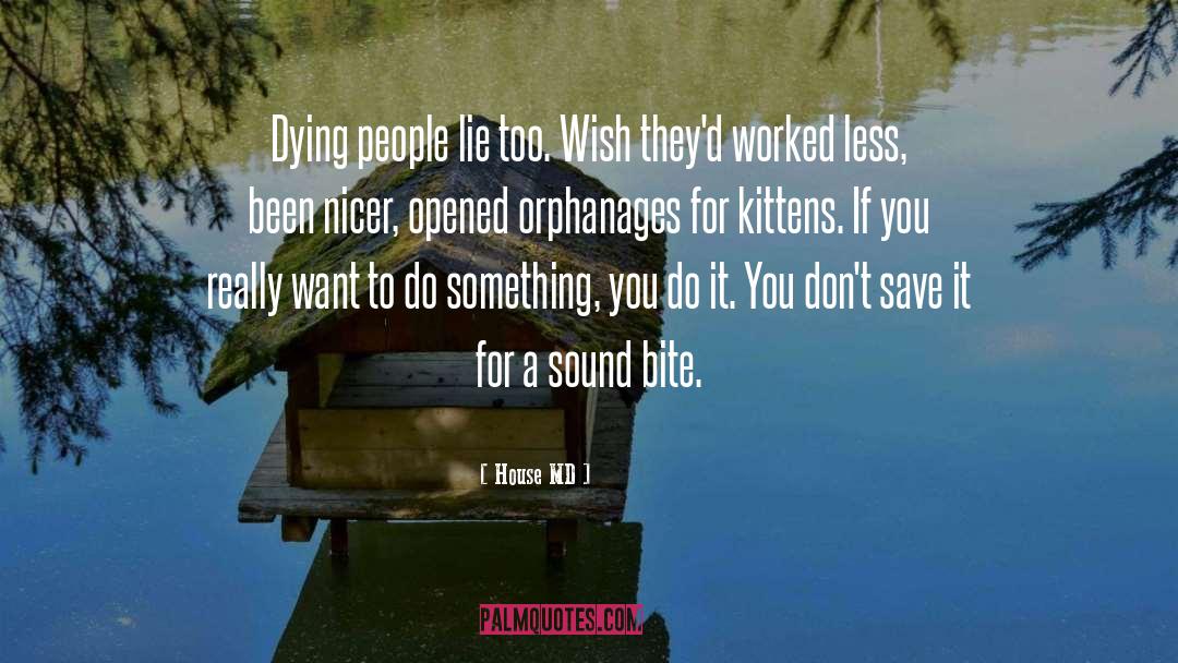 House MD Quotes: Dying people lie too. Wish