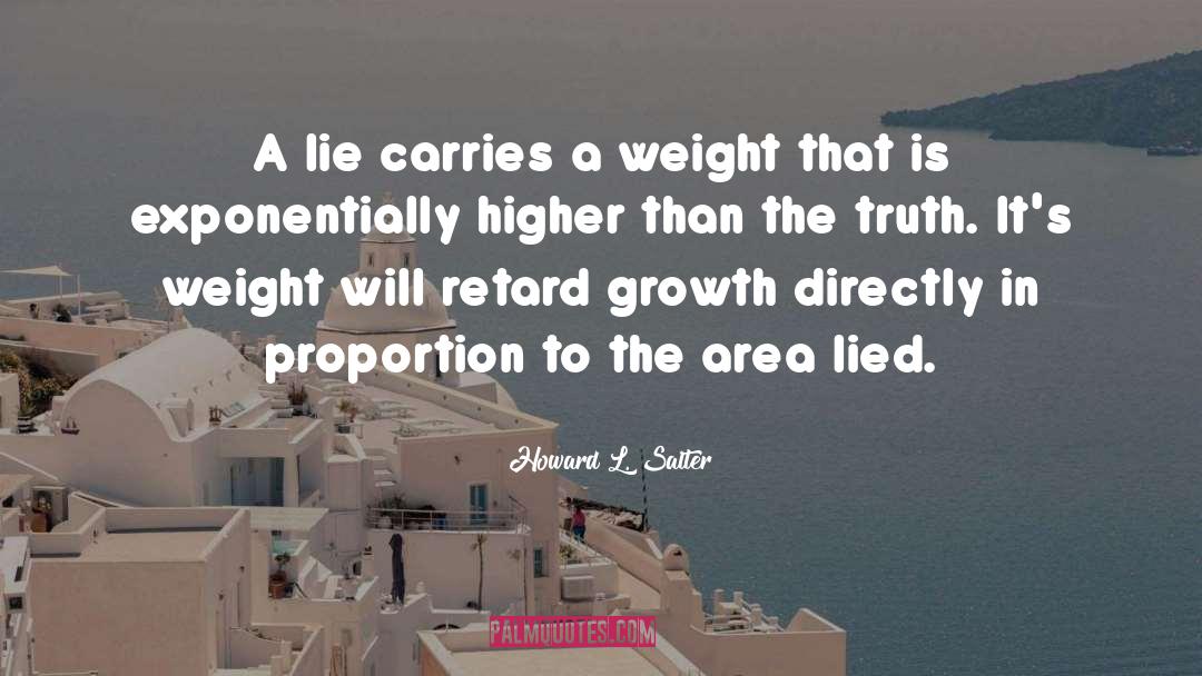 Howard L. Salter Quotes: A lie carries a weight