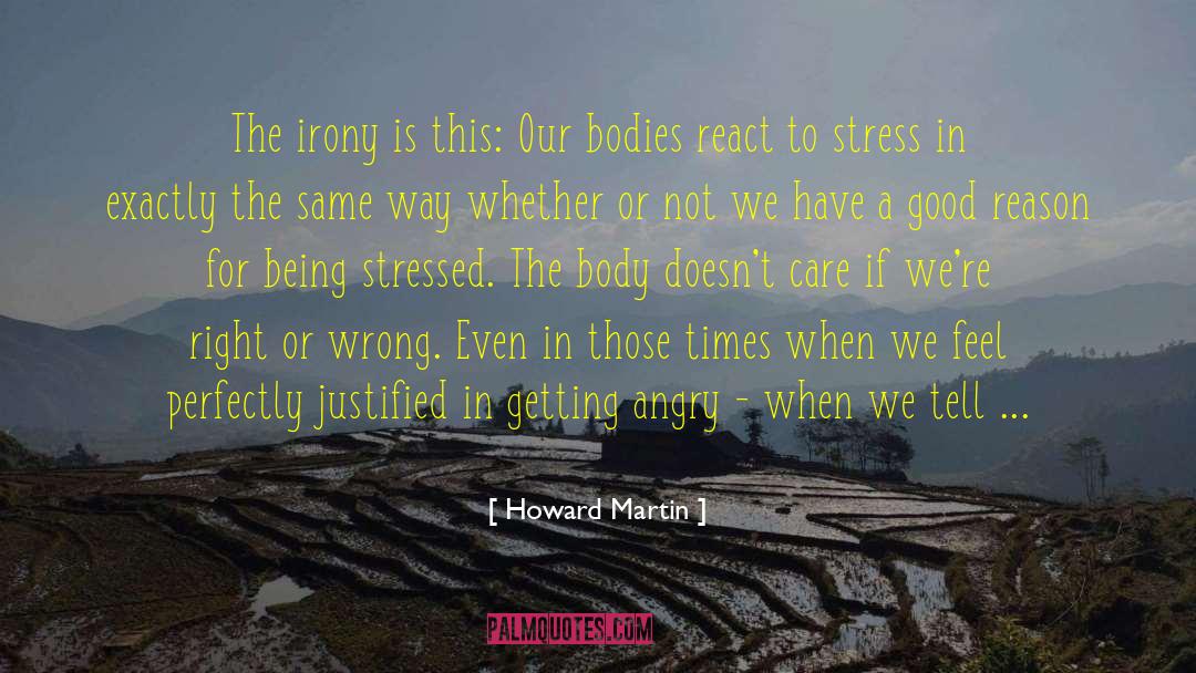 Howard Martin Quotes: The irony is this: Our