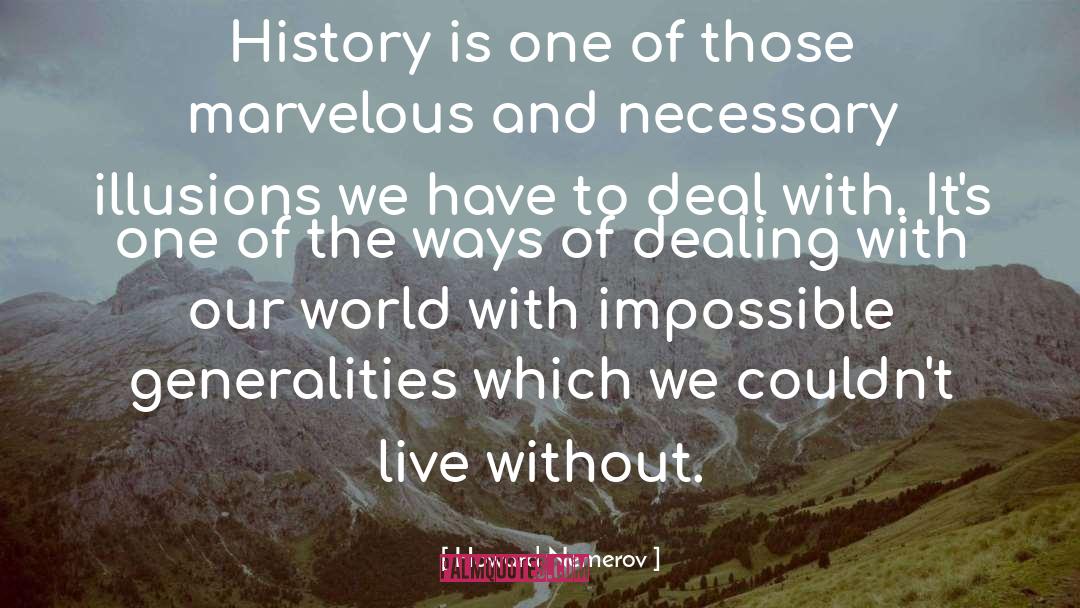 Howard Nemerov Quotes: History is one of those