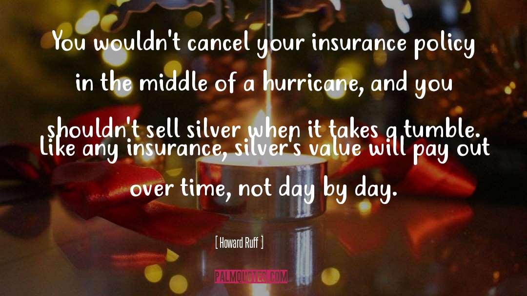 Howard Ruff Quotes: You wouldn't cancel your insurance