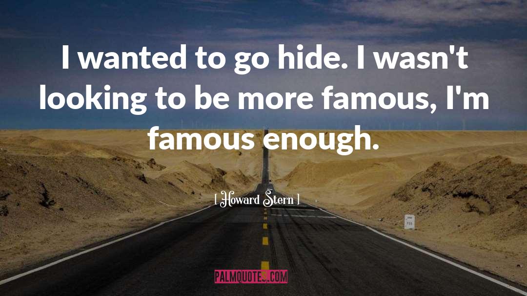 Howard Stern Quotes: I wanted to go hide.