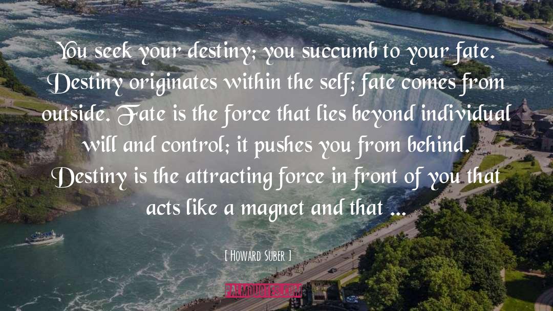 Howard Suber Quotes: You seek your destiny; you