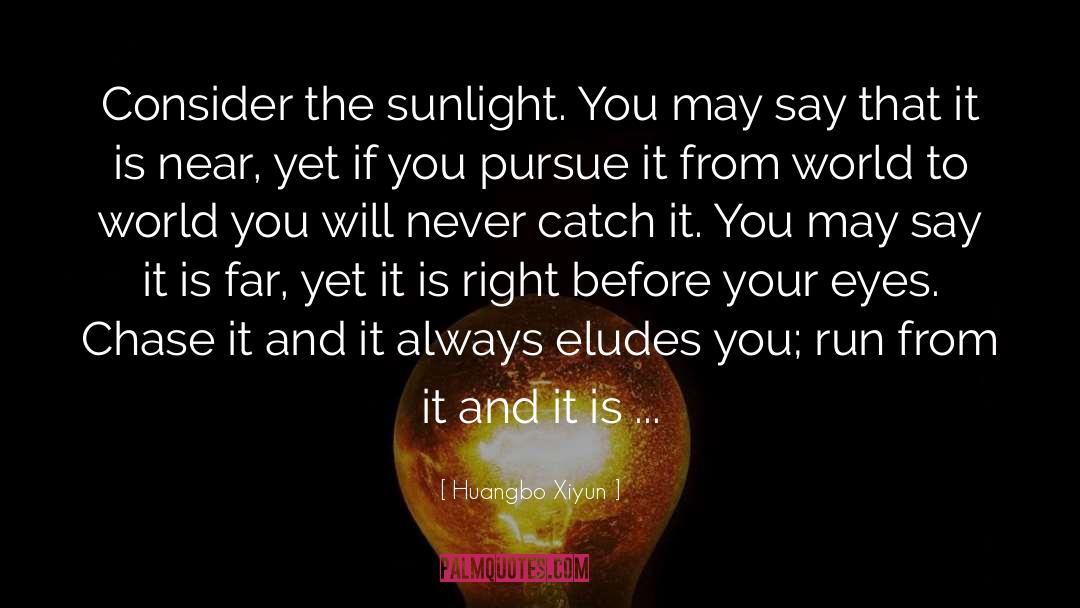 Huangbo Xiyun Quotes: Consider the sunlight. You may