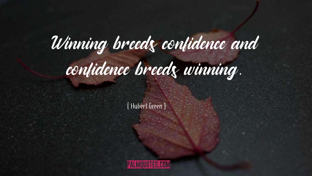 Hubert Green Quotes: Winning breeds confidence and confidence