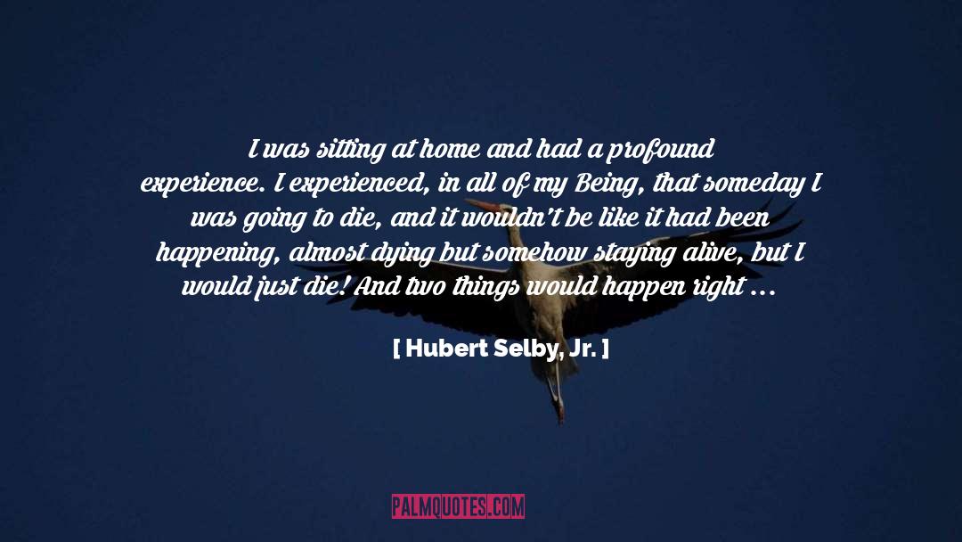 Hubert Selby, Jr. Quotes: I was sitting at home