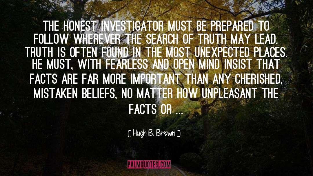 Hugh B. Brown Quotes: The honest investigator must be