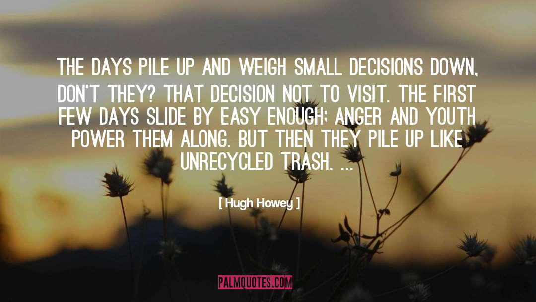 Hugh Howey Quotes: The days pile up and