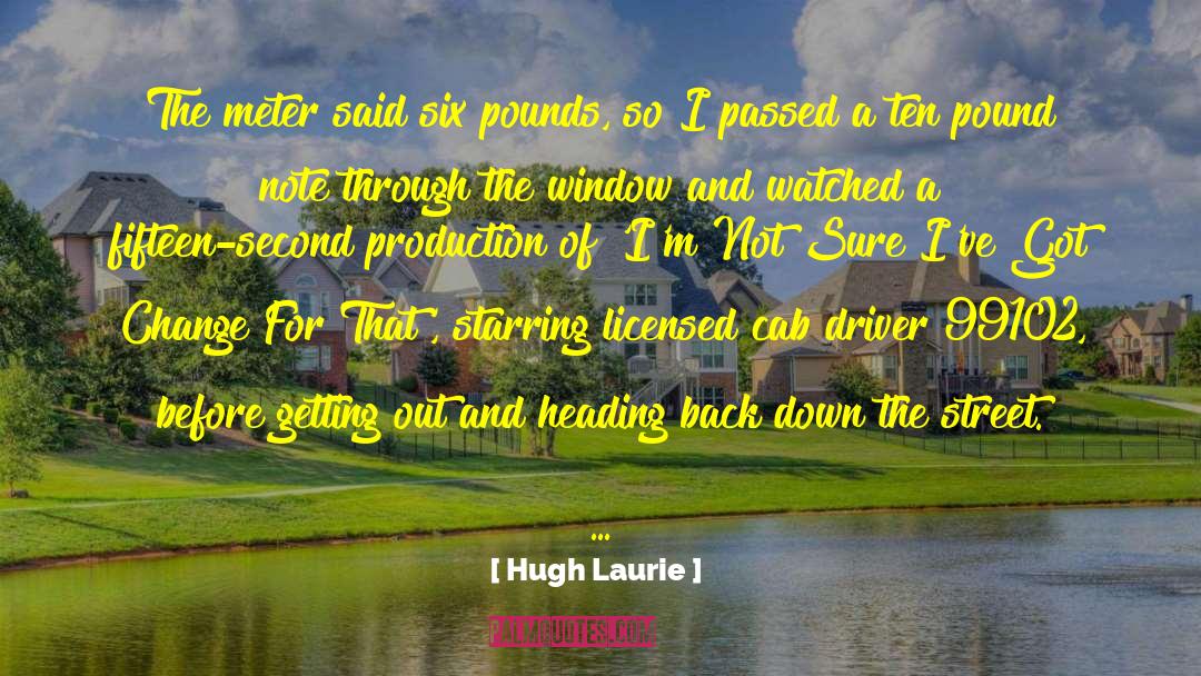 Hugh Laurie Quotes: The meter said six pounds,