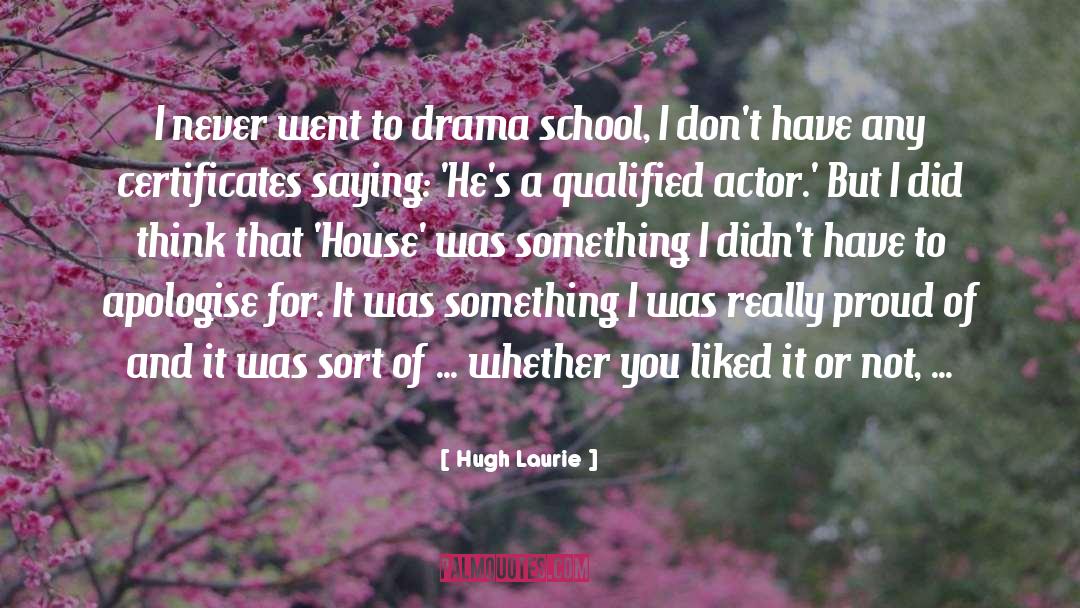 Hugh Laurie Quotes: I never went to drama