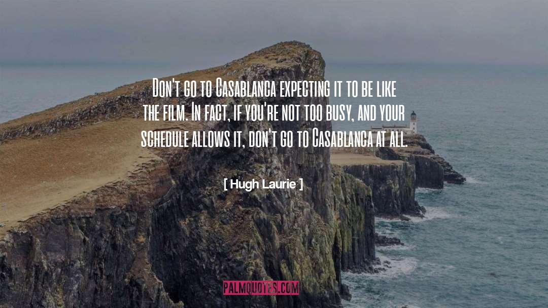 Hugh Laurie Quotes: Don't go to Casablanca expecting