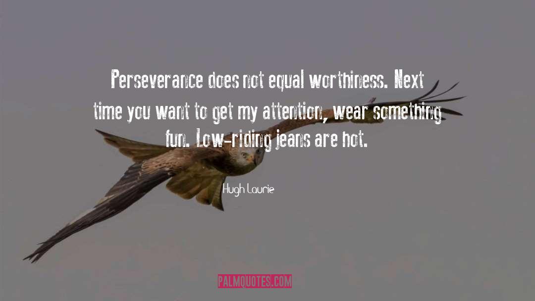 Hugh Laurie Quotes: Perseverance does not equal worthiness.