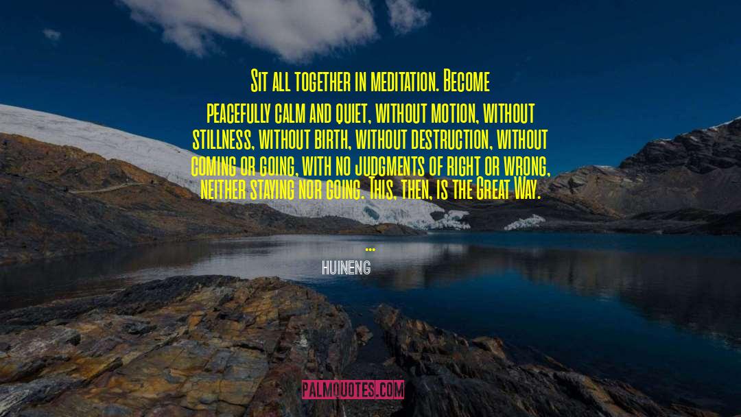 Huineng Quotes: Sit all together in meditation.