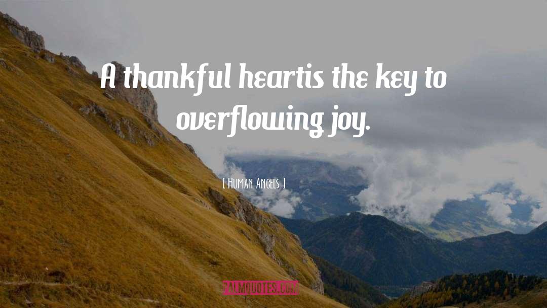 Human Angels Quotes: A thankful heart<br />is the