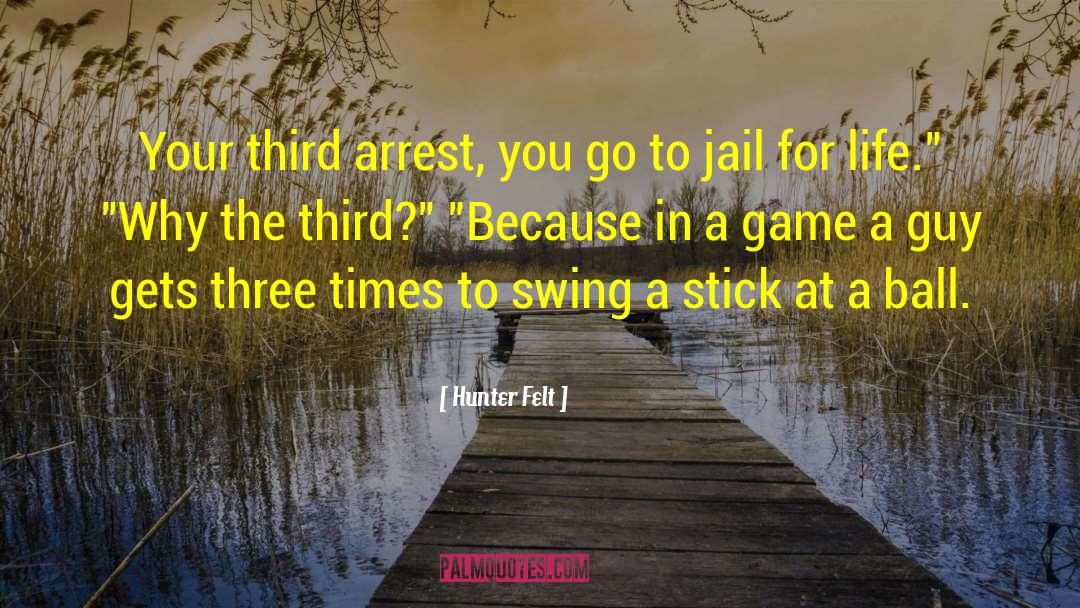 Hunter Felt Quotes: Your third arrest, you go