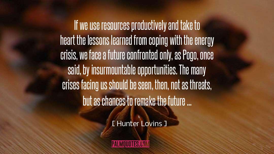 Hunter Lovins Quotes: If we use resources productively