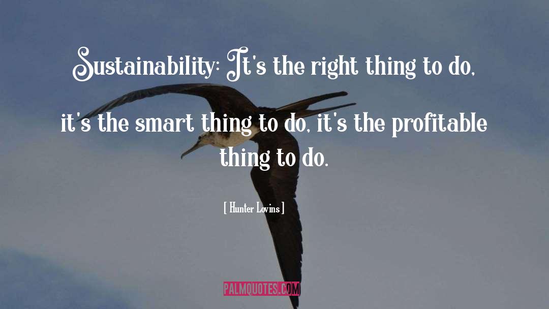 Hunter Lovins Quotes: Sustainability: It's the right thing