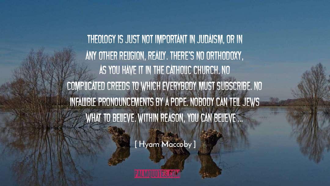 Hyam Maccoby Quotes: Theology is just not important
