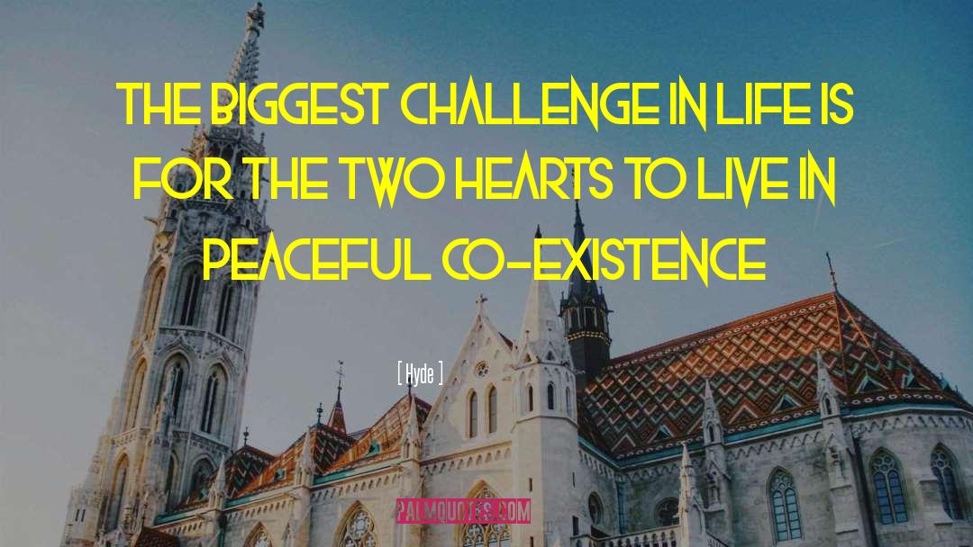 Hyde Quotes: The biggest challenge in life