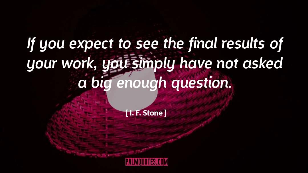 I. F. Stone Quotes: If you expect to see