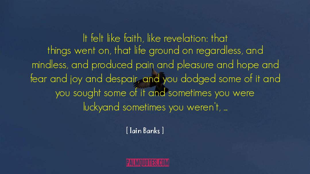 Iain Banks Quotes: It felt like faith, like