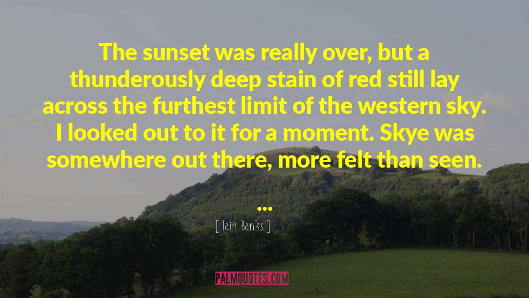 Iain Banks Quotes: The sunset was really over,