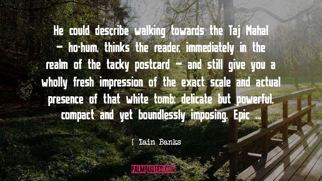 Iain Banks Quotes: He could describe walking towards