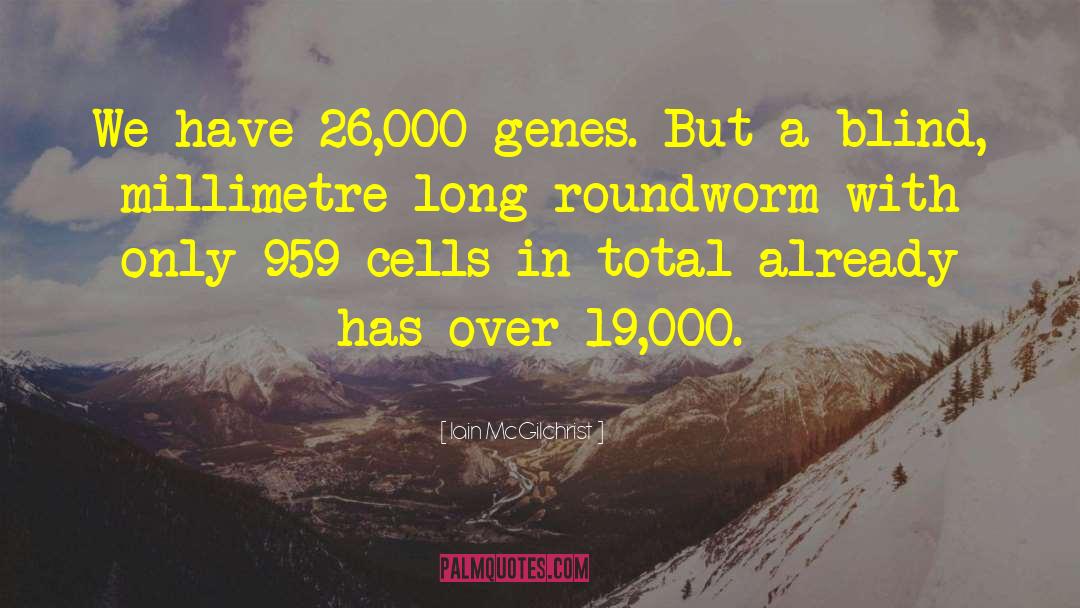 Iain McGilchrist Quotes: We have 26,000 genes. But