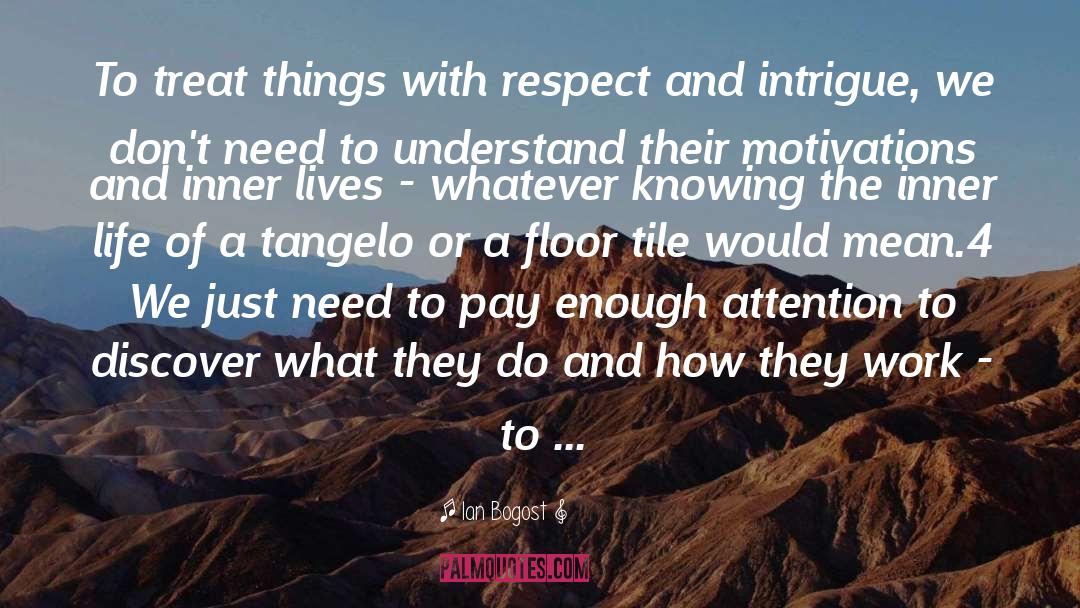 Ian Bogost Quotes: To treat things with respect