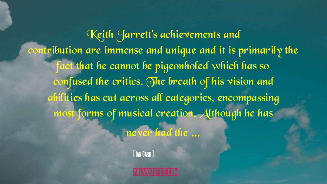 Ian Carr Quotes: Keith Jarrett's achievements and contribution