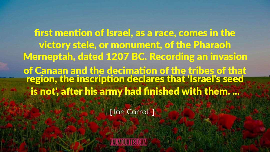Ian Carroll Quotes: first mention of Israel, as