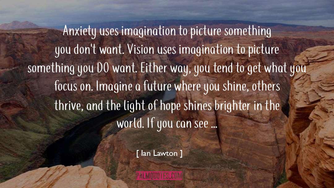 Ian Lawton Quotes: Anxiety uses imagination to picture