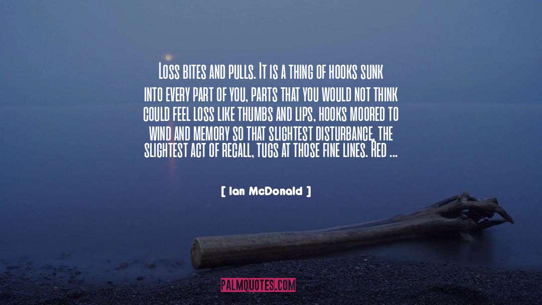 Ian McDonald Quotes: Loss bites and pulls. It