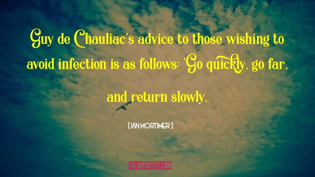 Ian Mortimer Quotes: Guy de Chauliac's advice to