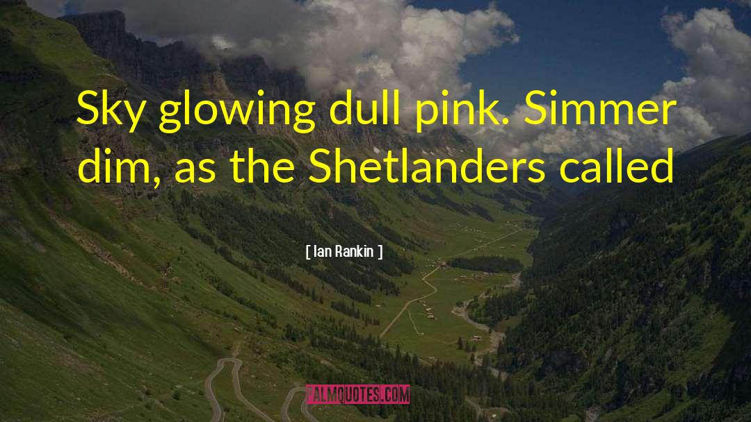 Ian Rankin Quotes: Sky glowing dull pink. Simmer