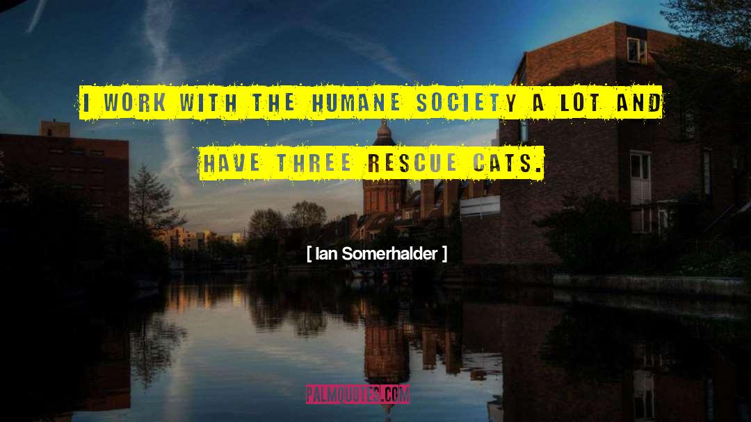 Ian Somerhalder Quotes: I work with the Humane