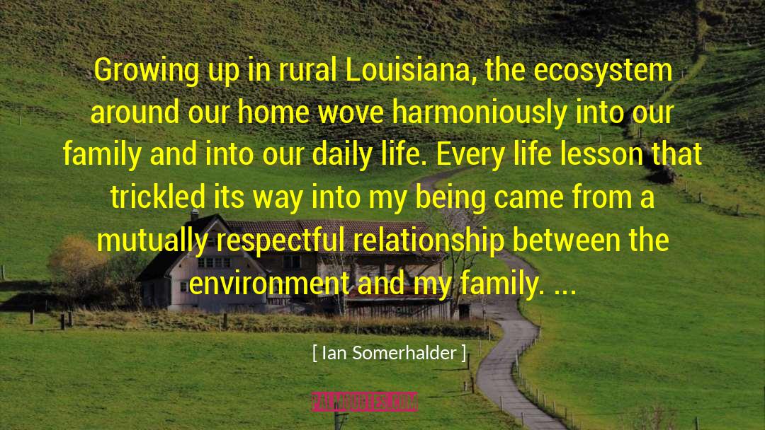 Ian Somerhalder Quotes: Growing up in rural Louisiana,