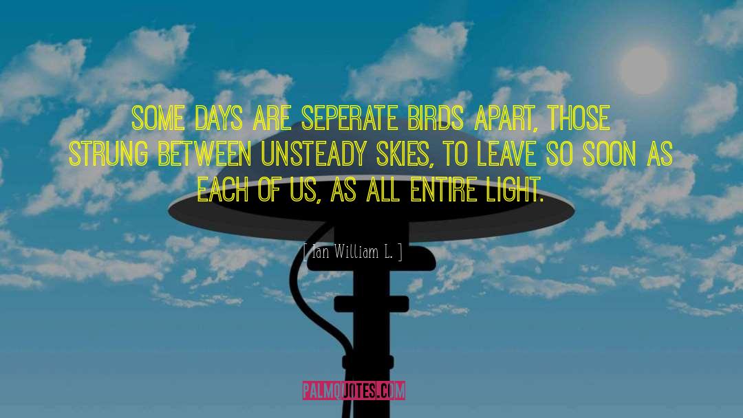 Ian William L. Quotes: Some days are seperate birds
