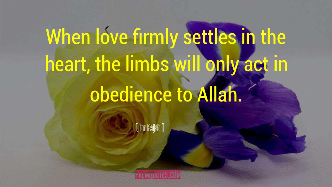 Ibn Rajab Quotes: When love firmly settles in