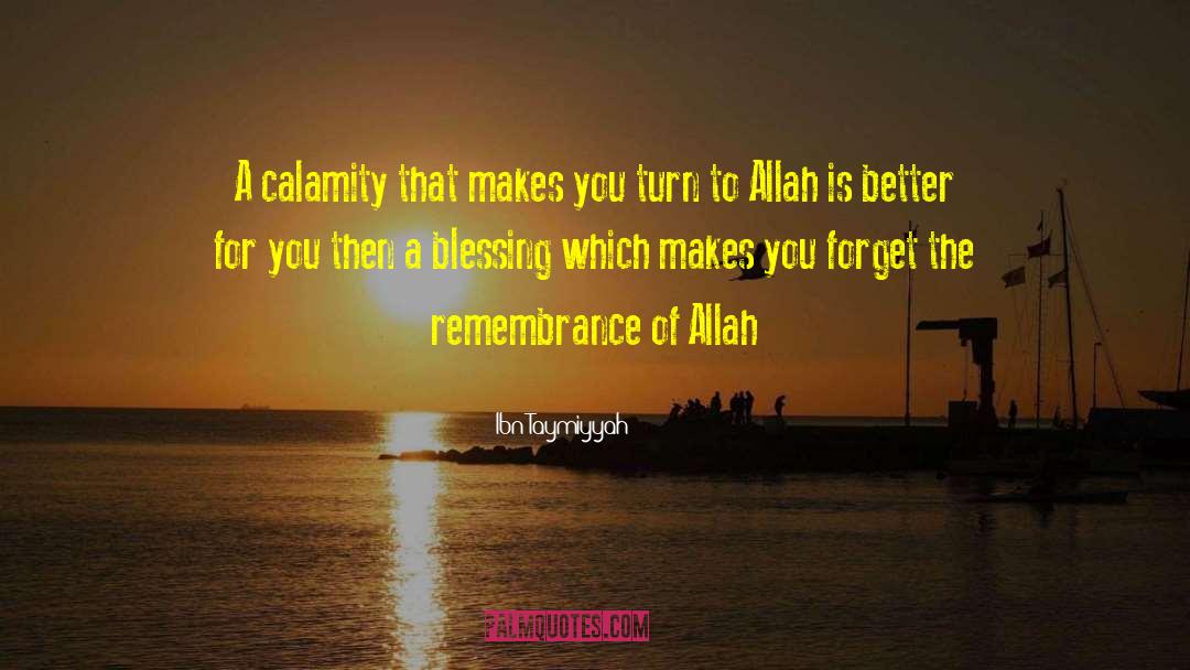 Ibn Taymiyyah Quotes: A calamity that makes you