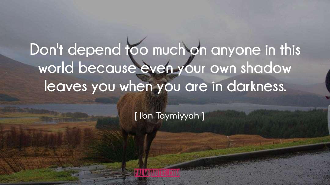 Ibn Taymiyyah Quotes: Don't depend too much on