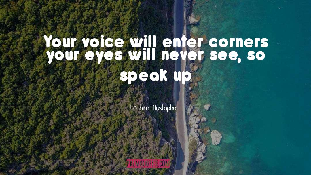 Ibrahim Mustapha Quotes: Your voice will enter corners