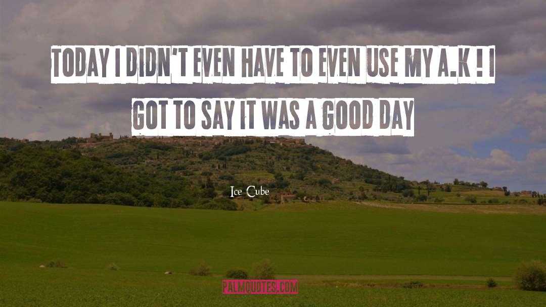 Ice Cube Quotes: Today I didn't even have