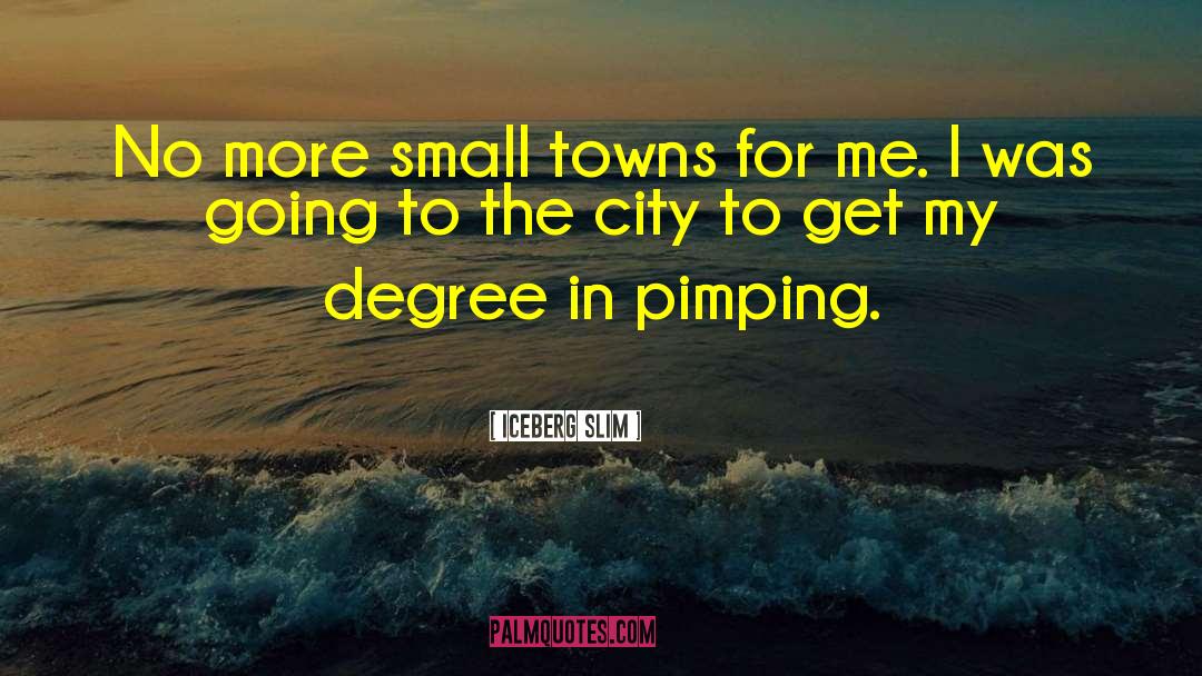 Iceberg Slim Quotes: No more small towns for