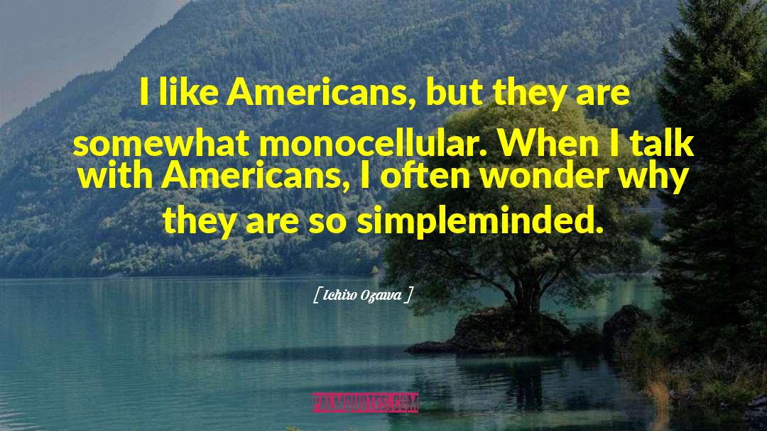 Ichiro Ozawa Quotes: I like Americans, but they