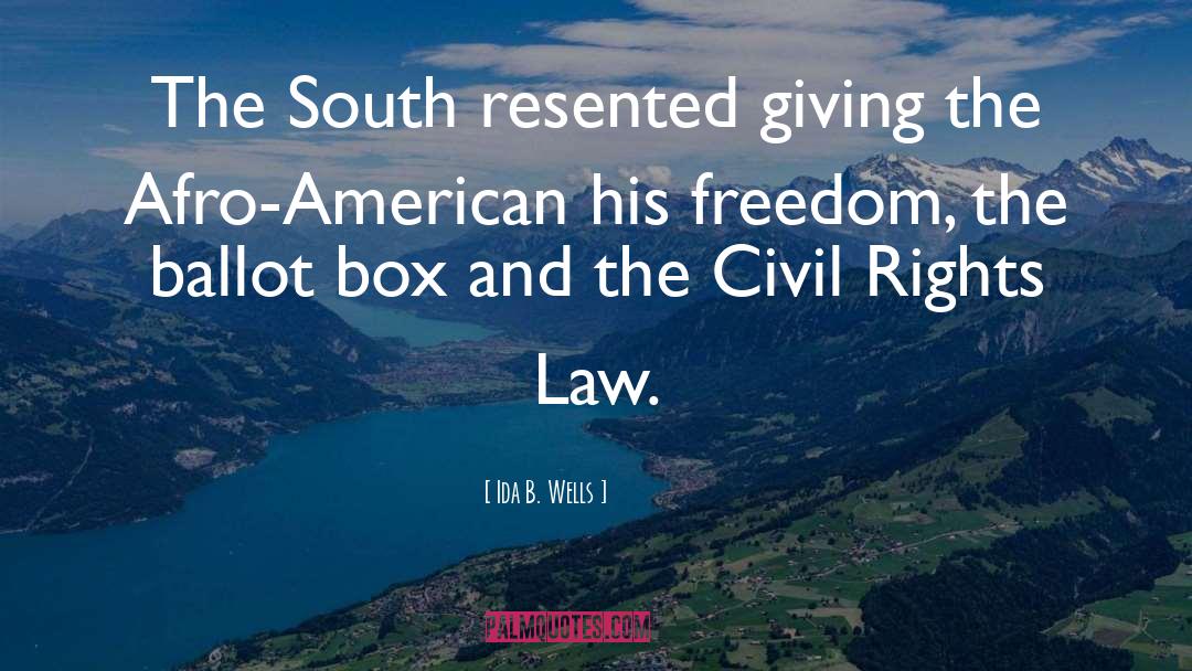 Ida B. Wells Quotes: The South resented giving the